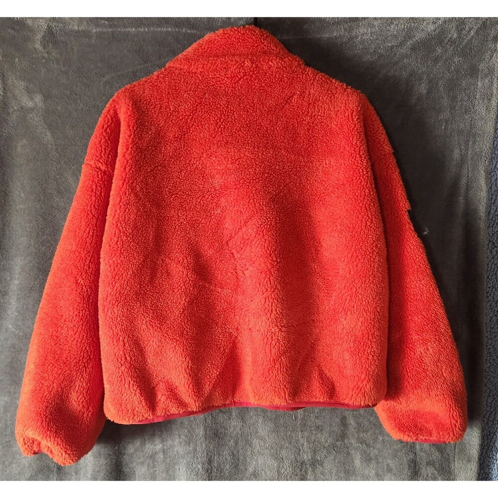 Disney Park Jacket Womens M Orange Heavyweight Fleece Button Pockets Coat - Picture 2 of 12